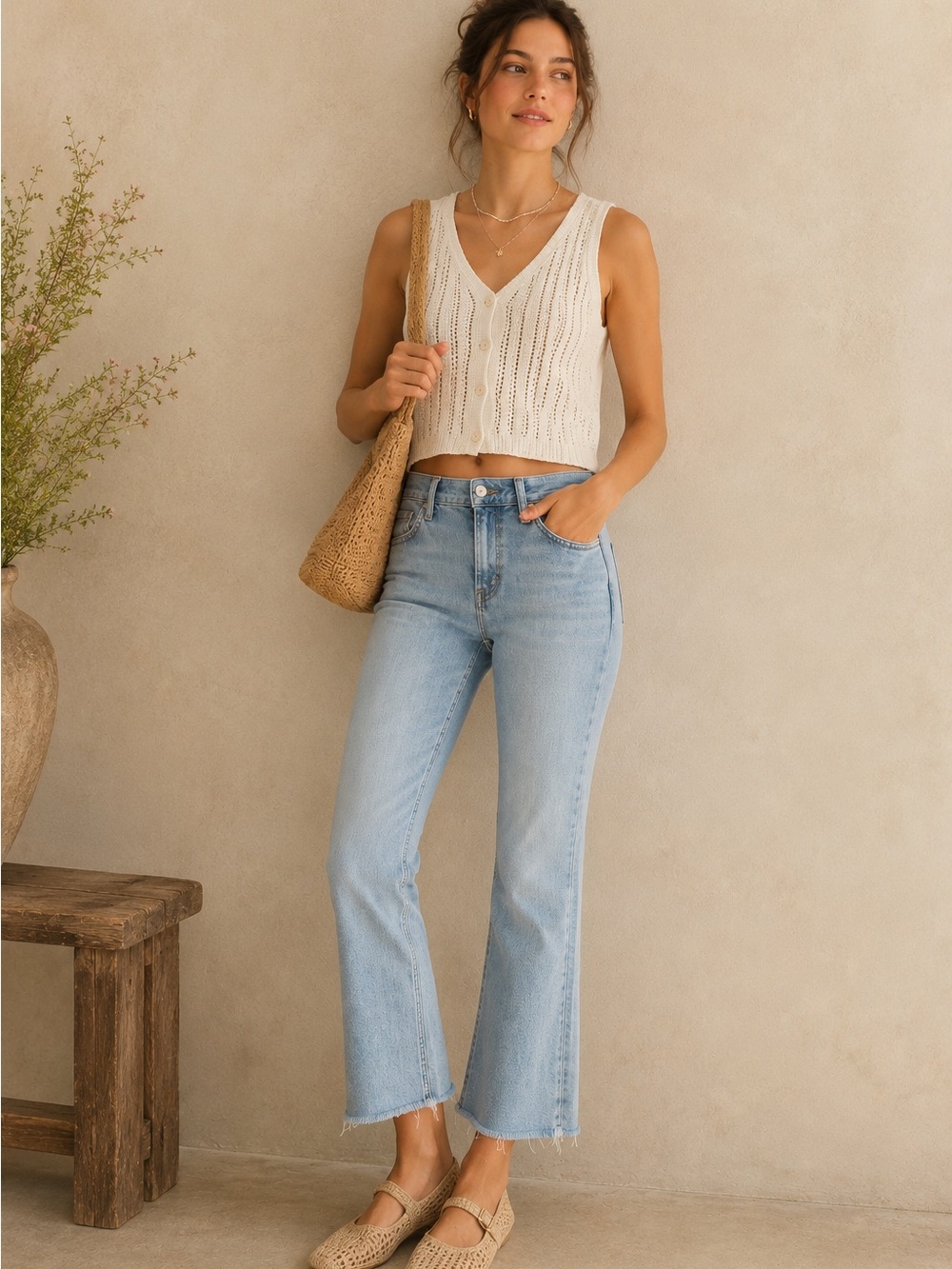 Citizens Of Humanity Isola Cropped Bootcut Jean Light Blue